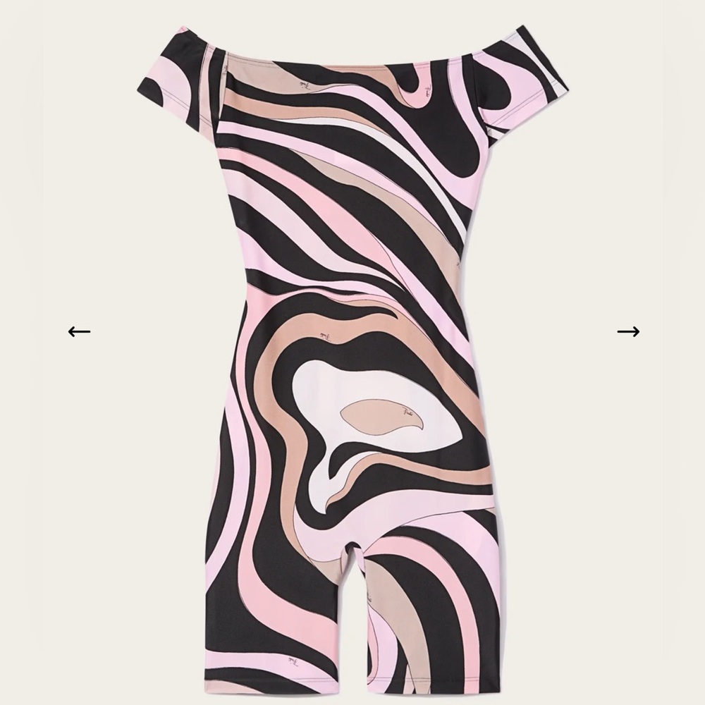 Emilio Pucci Swirl Print Off-Shoulder Romper